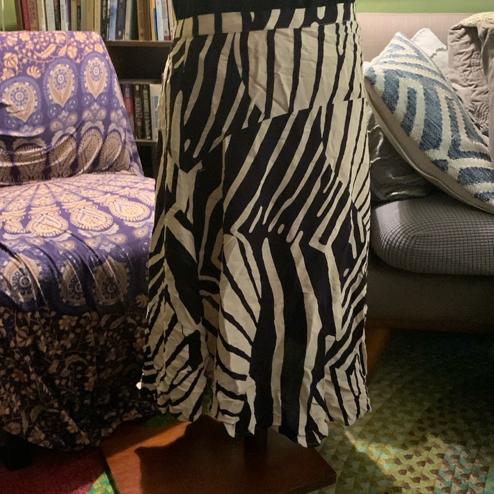 Anthropologie Maeve Silk Tribal Subtly High-Low Skirt Size 8